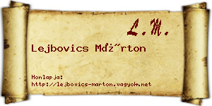 Lejbovics Márton névjegykártya
